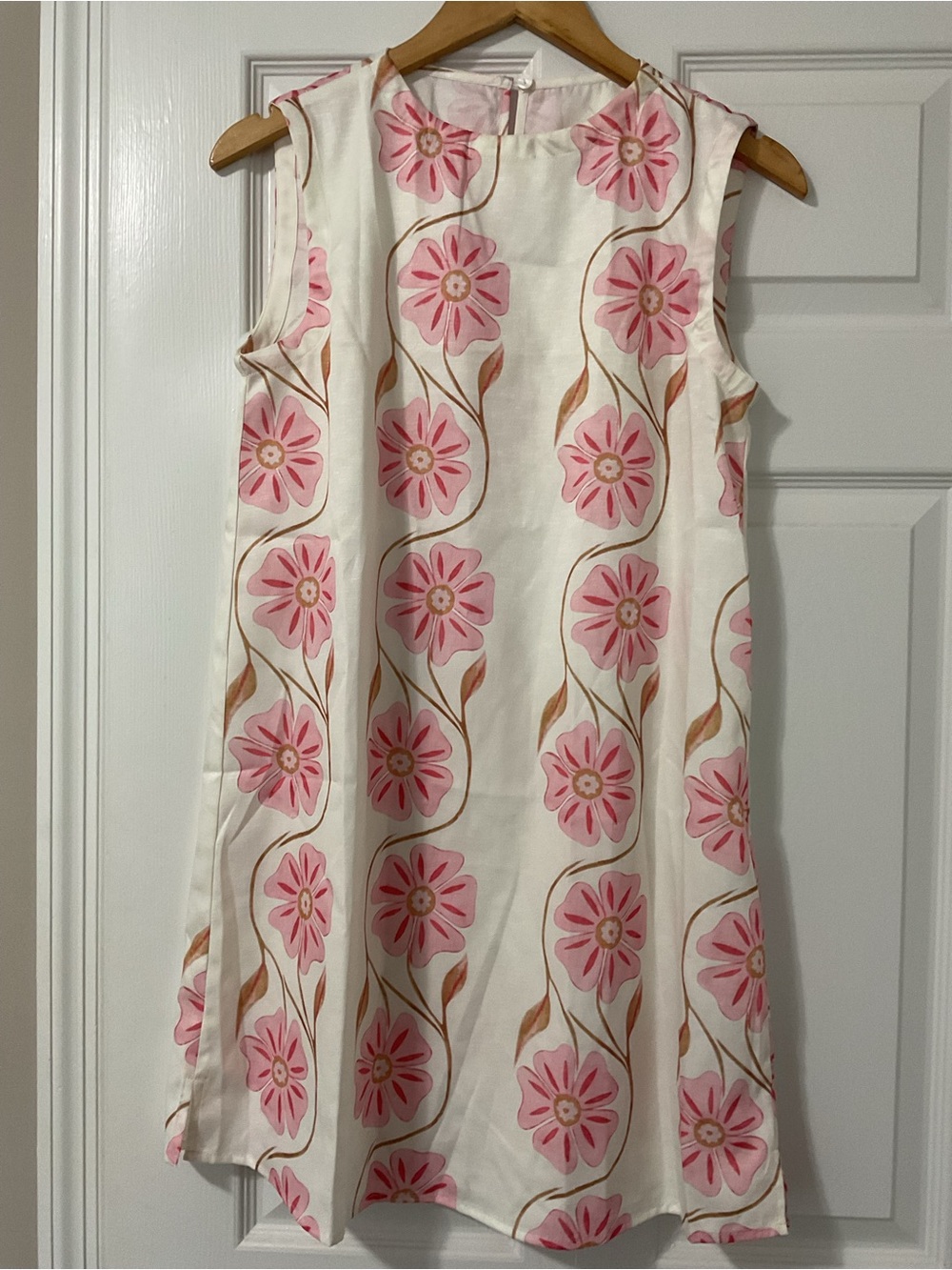 Commense Cream Dress with Pink Floral Print